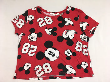 T-shirt m.c court rouge Mickey 28 , légèrement bouloché