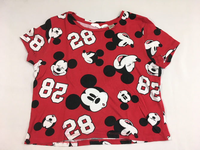 T-shirt m.c court rouge Mickey 28 , légèrement bouloché, moins cher chez Petit Kiwi