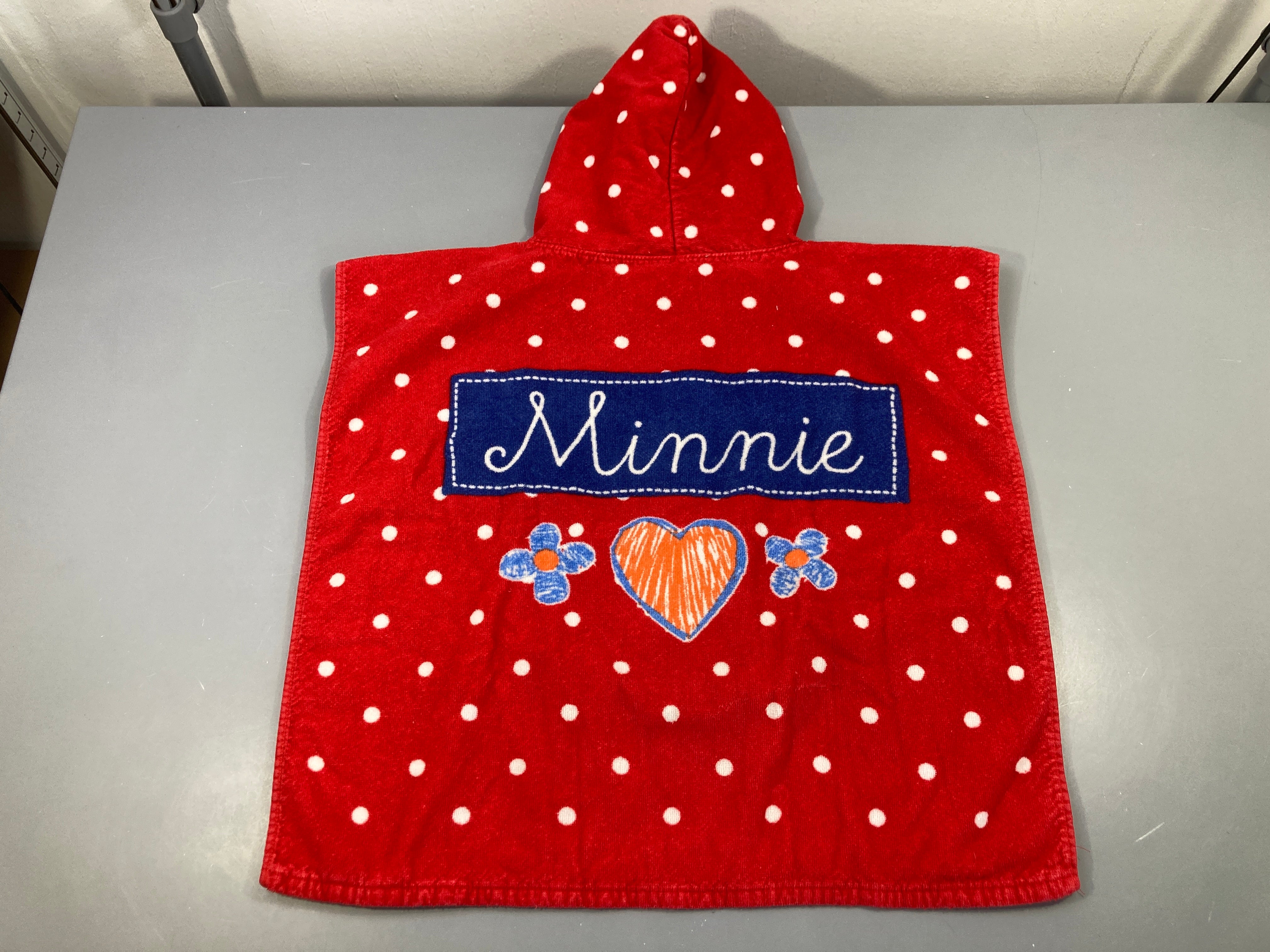 Cape de bain Minnie rouge