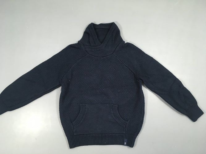 Pull bleu foncé col châle, moins cher chez Petit Kiwi
