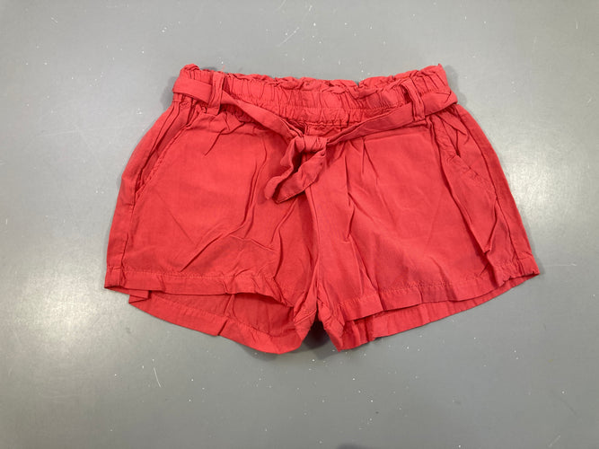 Short léger rouge ceinture, moins cher chez Petit Kiwi
