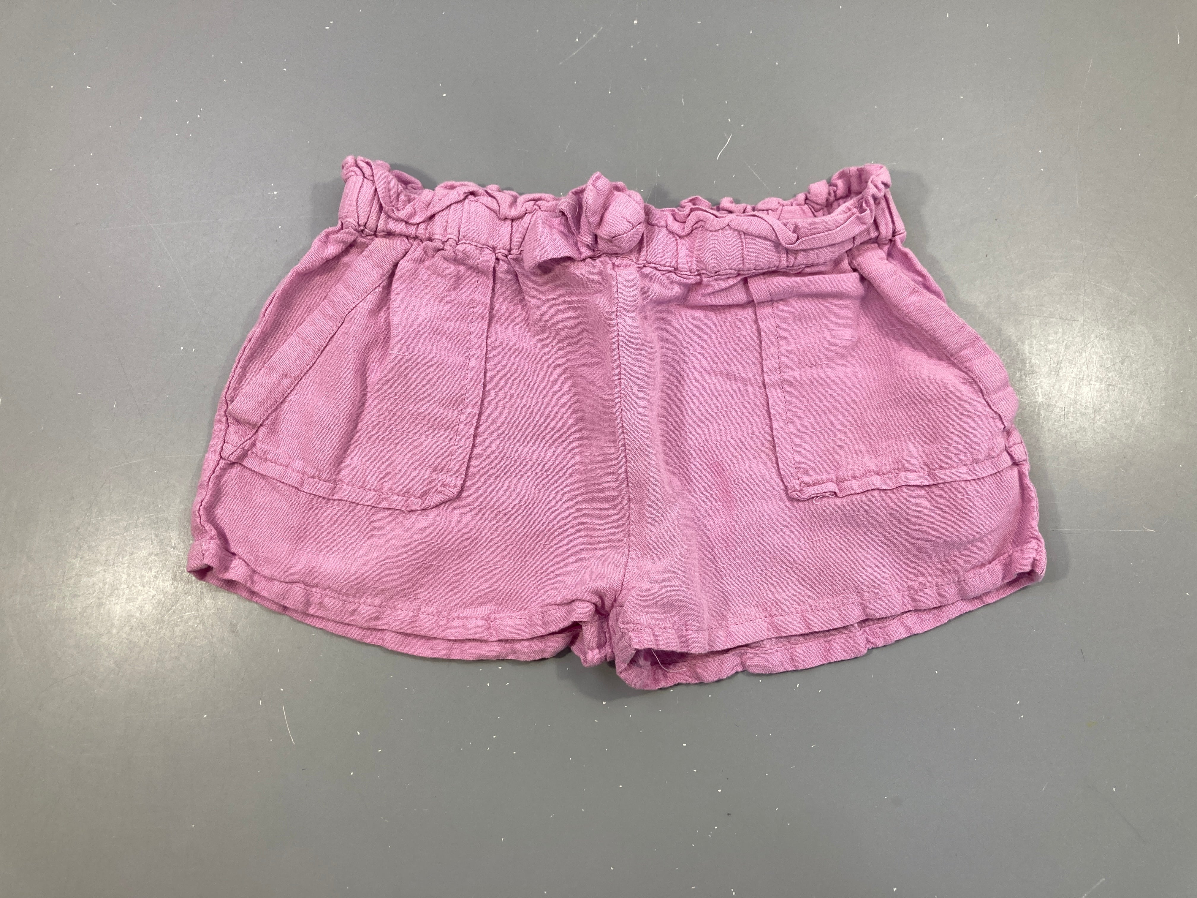 Short fluide mauve, 28% lin