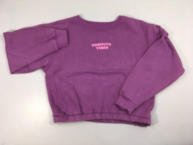 Sweat mauve Positive vibes, moins cher chez Petit Kiwi