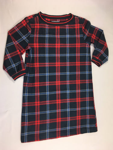 Robe m.l carreaux bleu foncé/rouge, moins cher chez Petit Kiwi