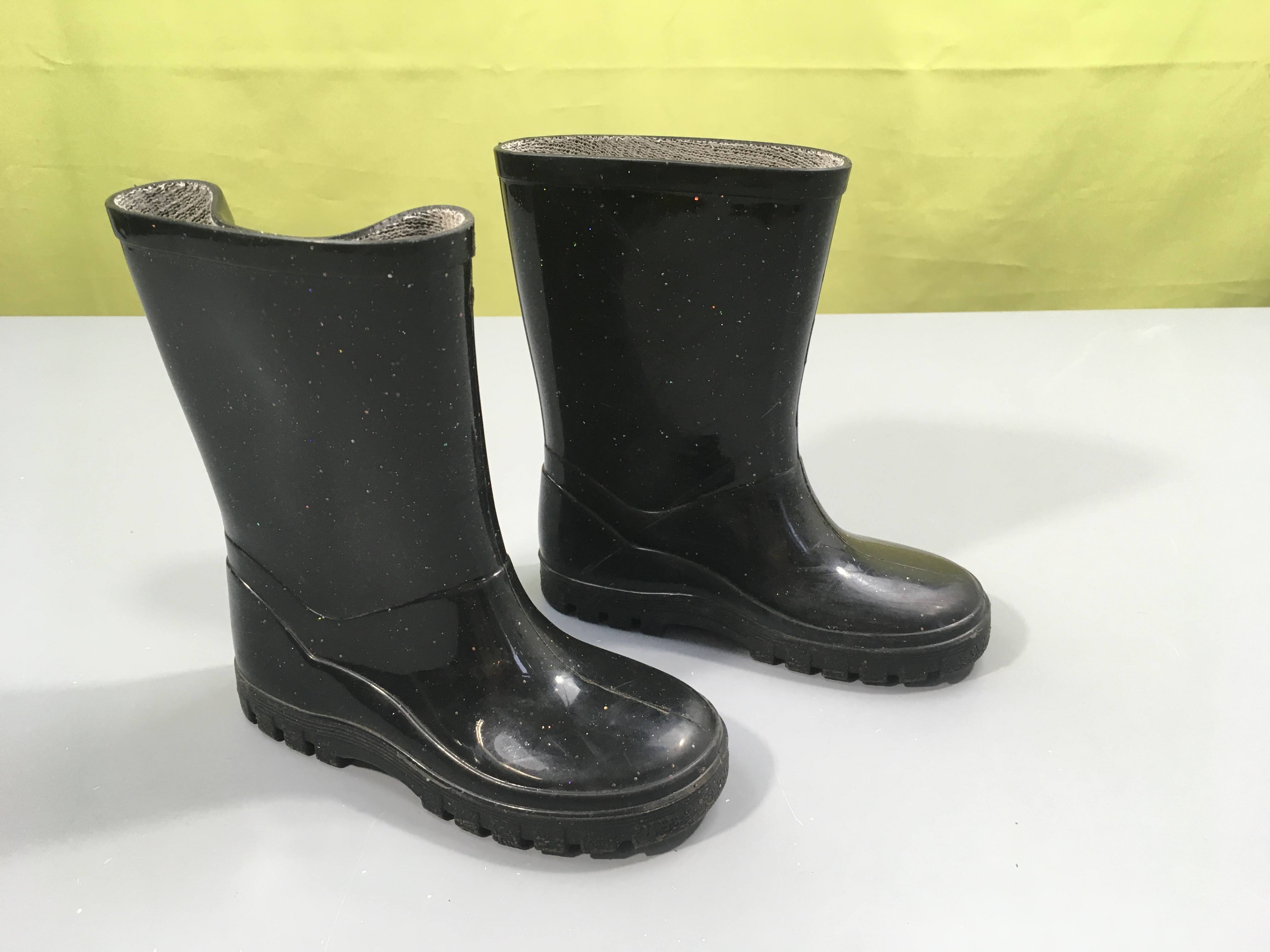 Bottes de pluies noires pailletées