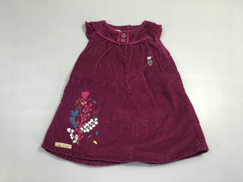 Robe m.c velours côtelé mauve fille