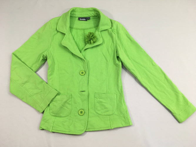 Veste blazer molleton verte fleur, moins cher chez Petit Kiwi