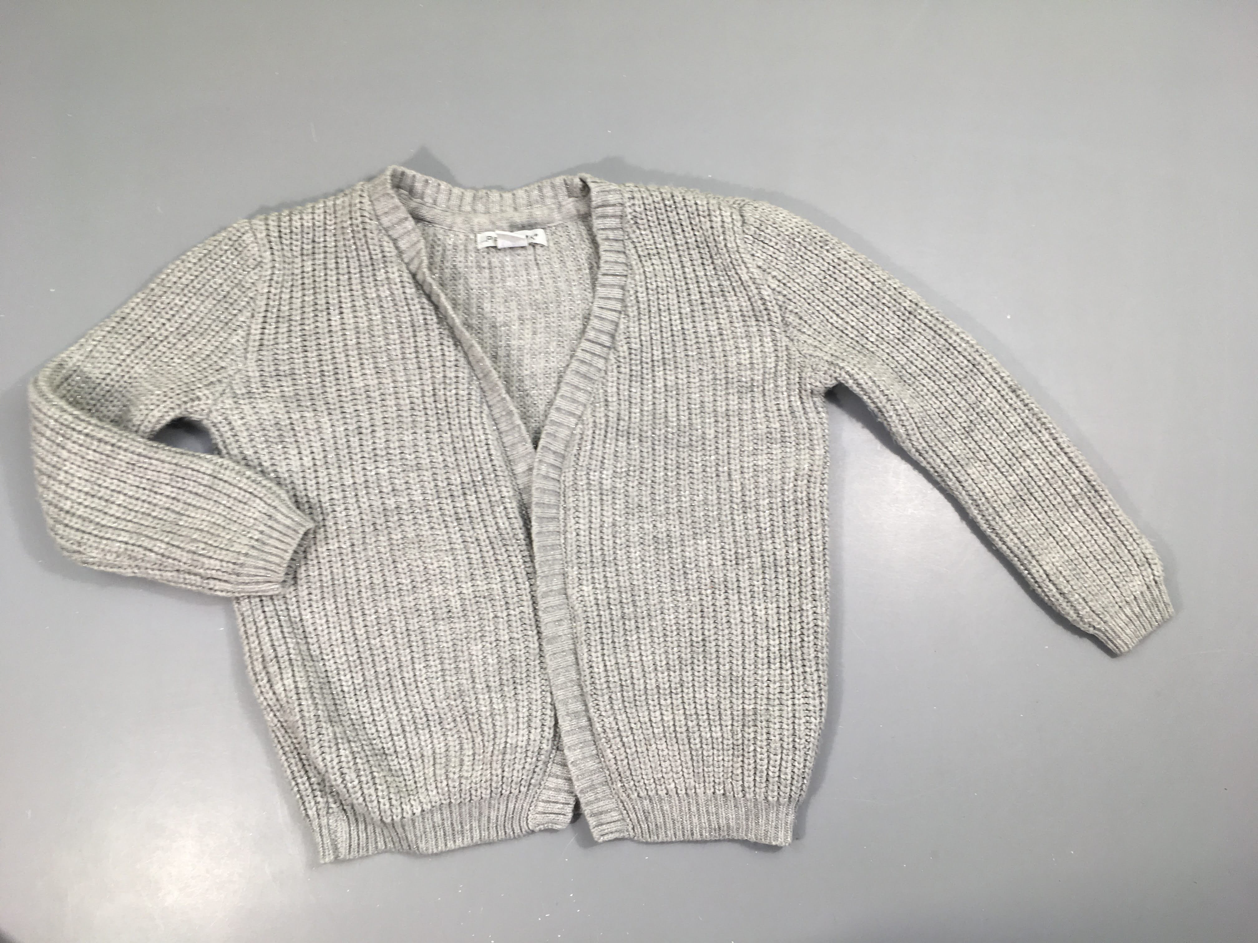 Gilet côtelé gris irisé argenté