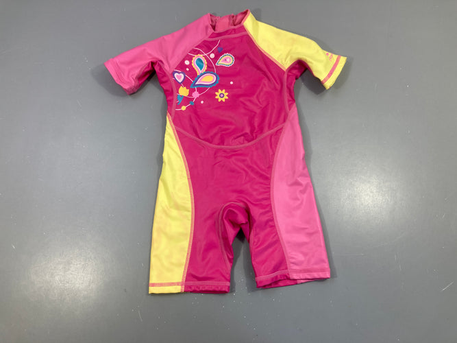 Combi anti-froid anti-uv rose/jaune nabaji, moins cher chez Petit Kiwi