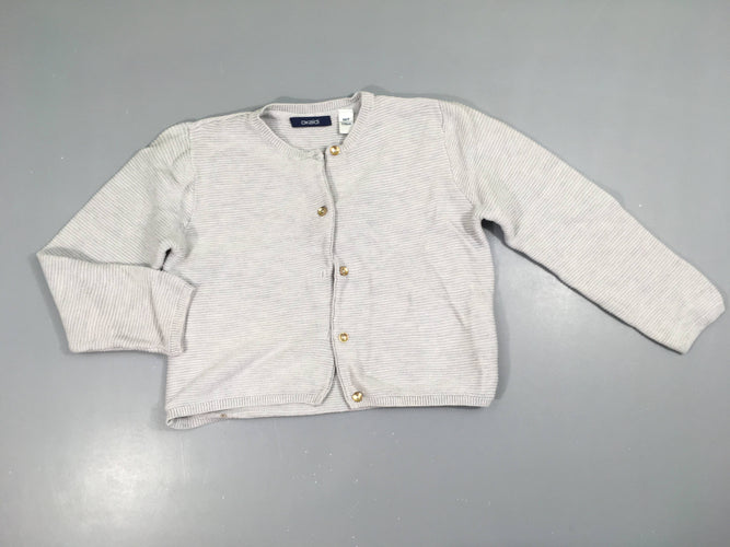 Gilet bleu clair-gris texturé, moins cher chez Petit Kiwi