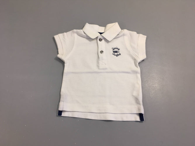 Polo m.c blanc Surf, moins cher chez Petit Kiwi