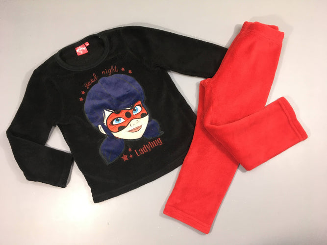 Pyjama 2 pcs velours noir-rouge Miraculous, moins cher chez Petit Kiwi