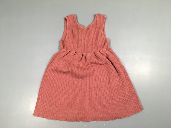 Robe s.m côtelée vieux rose, moins cher chez Petit Kiwi