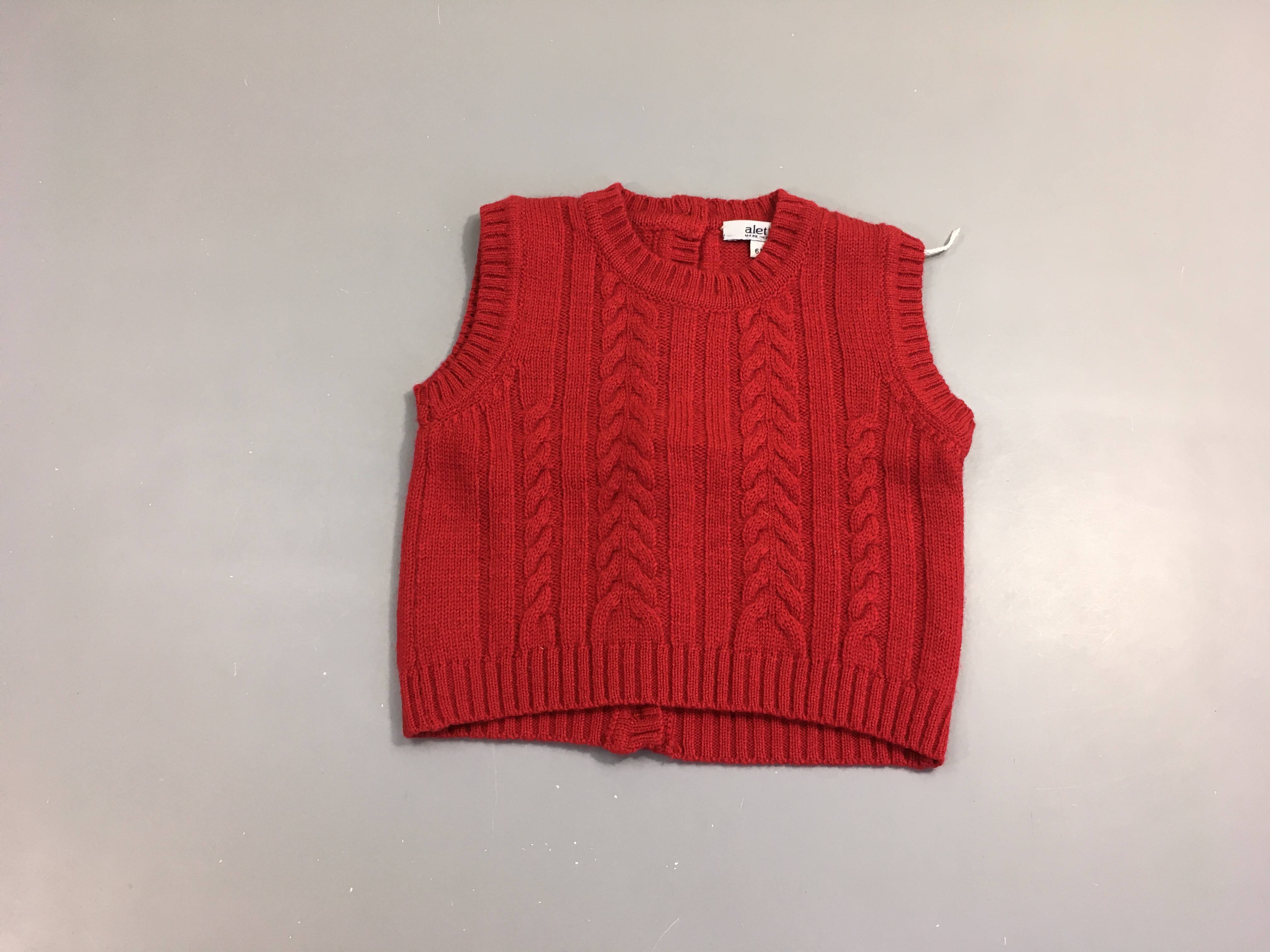 NEUF Gilet s.m rouge, 92% laine, 8% cashmere, Aletta