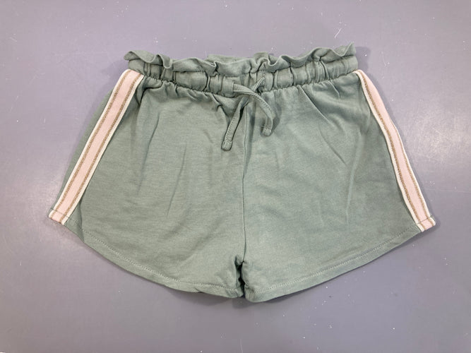 Short molleton kaki bandes latérales, moins cher chez Petit Kiwi