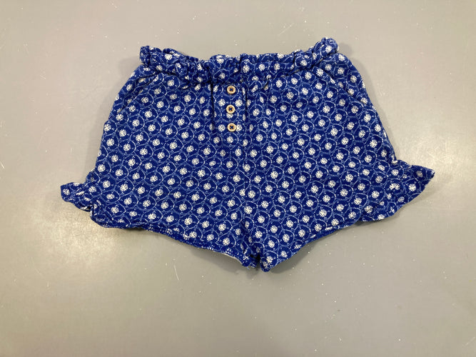 Short molleton bleu motifs boutons, moins cher chez Petit Kiwi