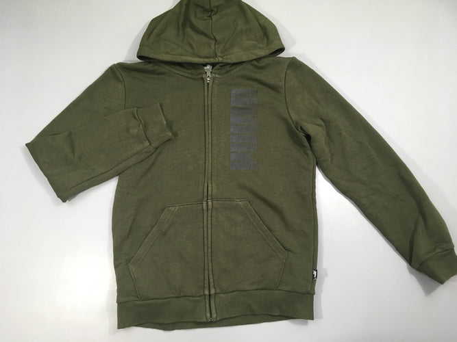 Sweat zippé à capuche vert Puma, moins cher chez Petit Kiwi