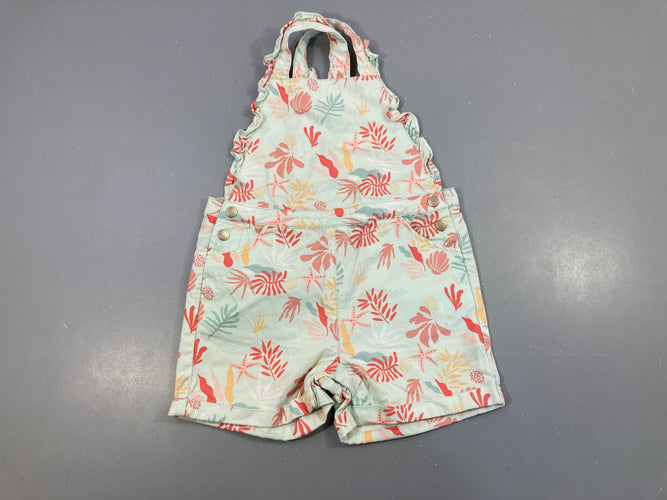 Salopette short bleu clair motifs mer, moins cher chez Petit Kiwi