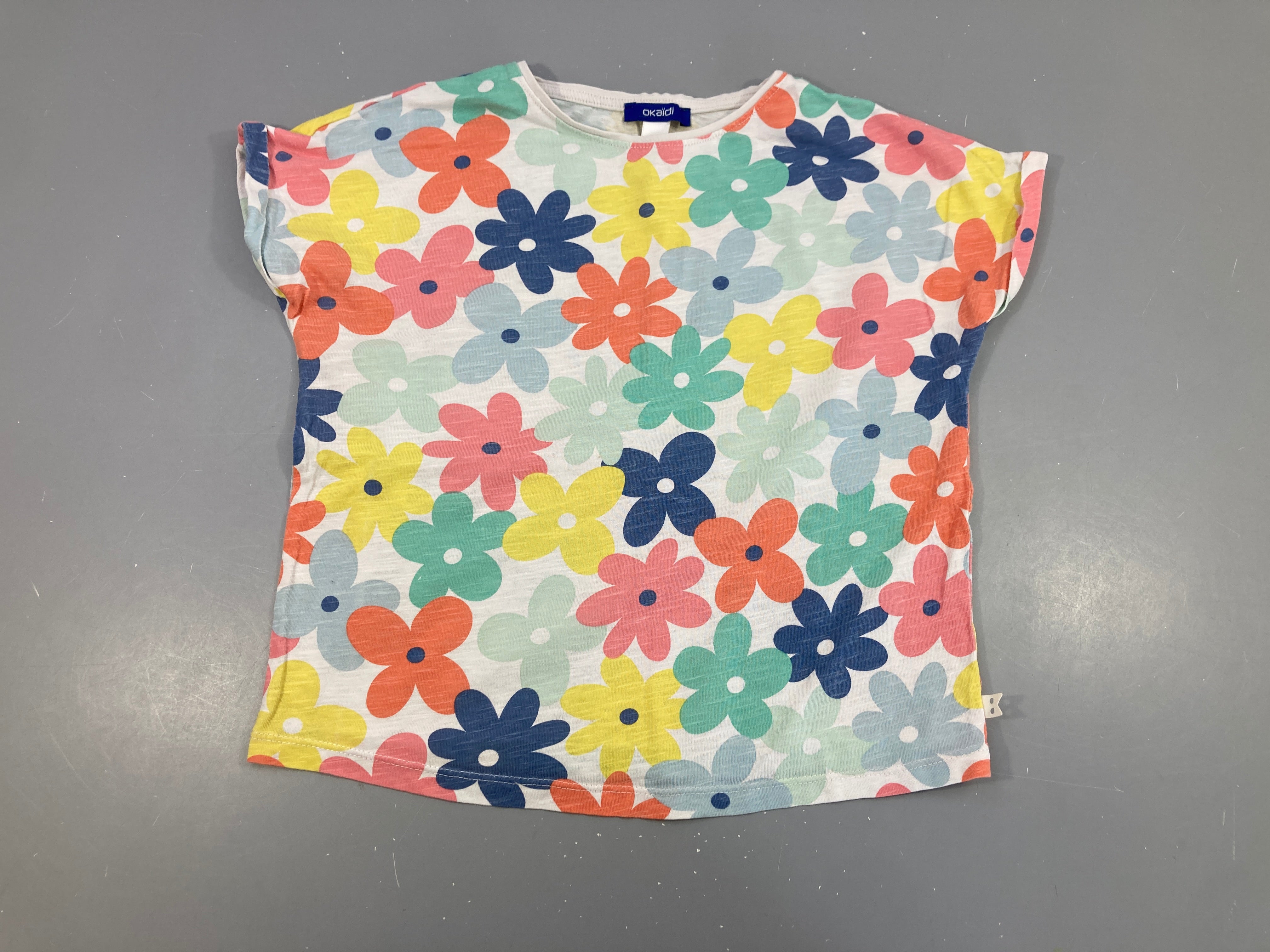 T-shirt m.c blanc fleuri multicolore