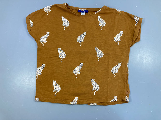 T-shirt m.c court ocre félins, moins cher chez Petit Kiwi