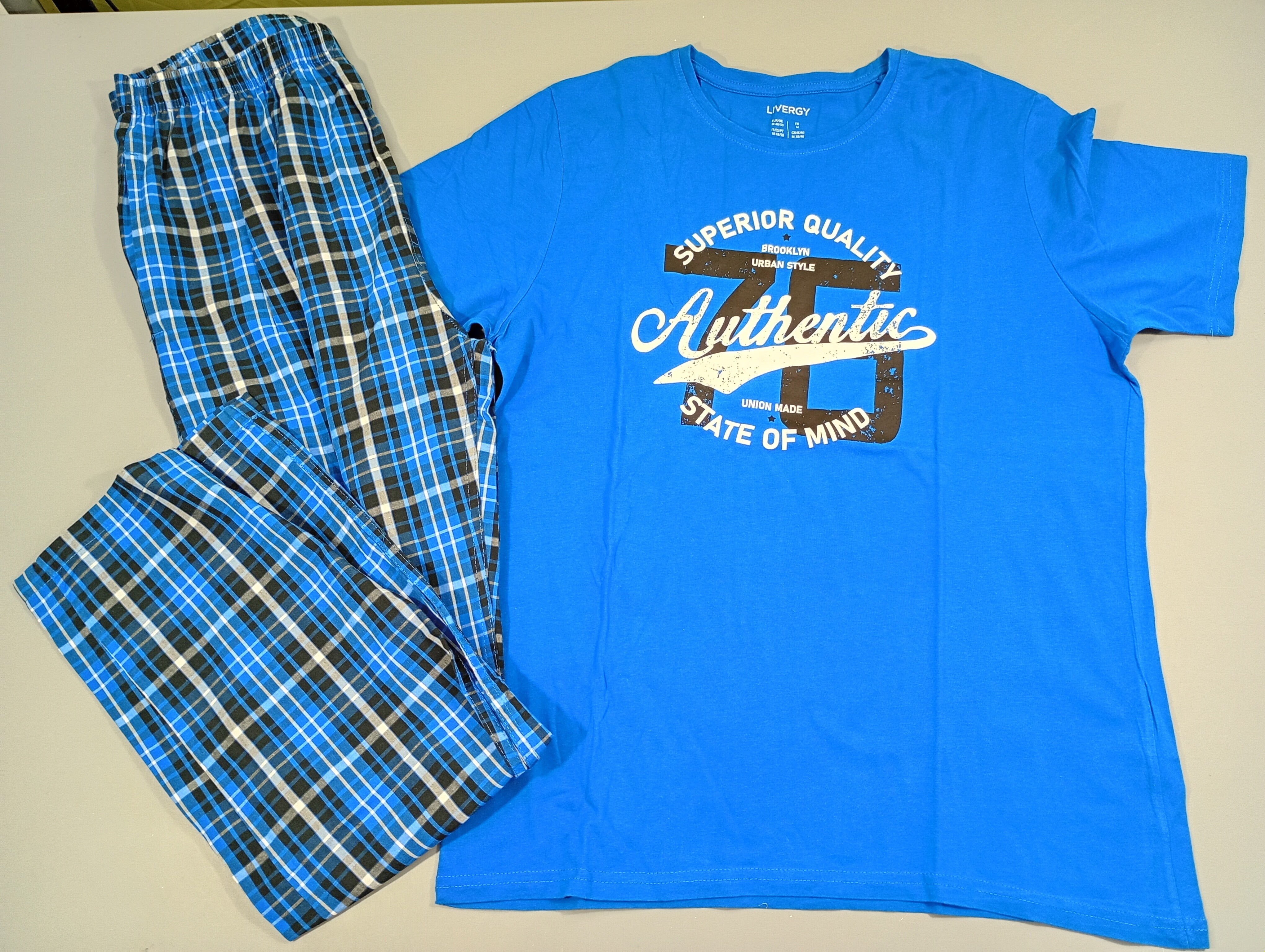 Pyjama 2pcs jersey Licergy dessus bleu 