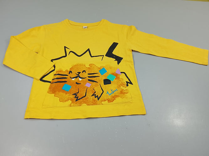 T-shirt m.l jaune lion, moins cher chez Petit Kiwi