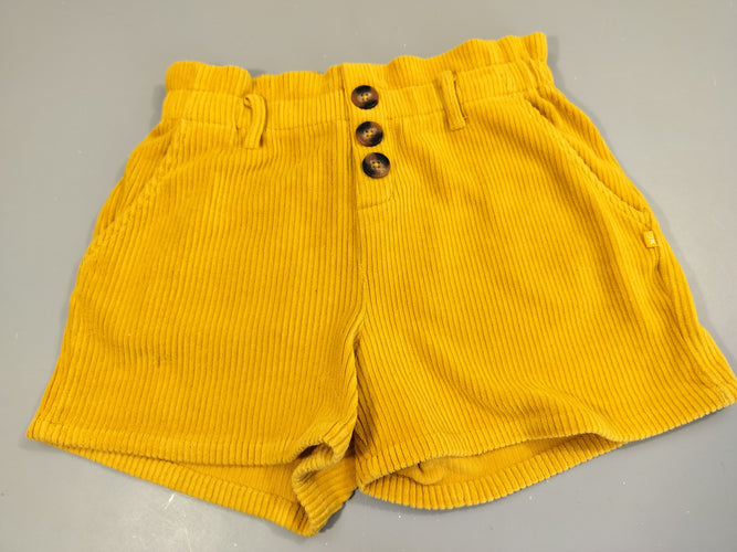 Short velours côtelé jaune, poches chino, moins cher chez Petit Kiwi