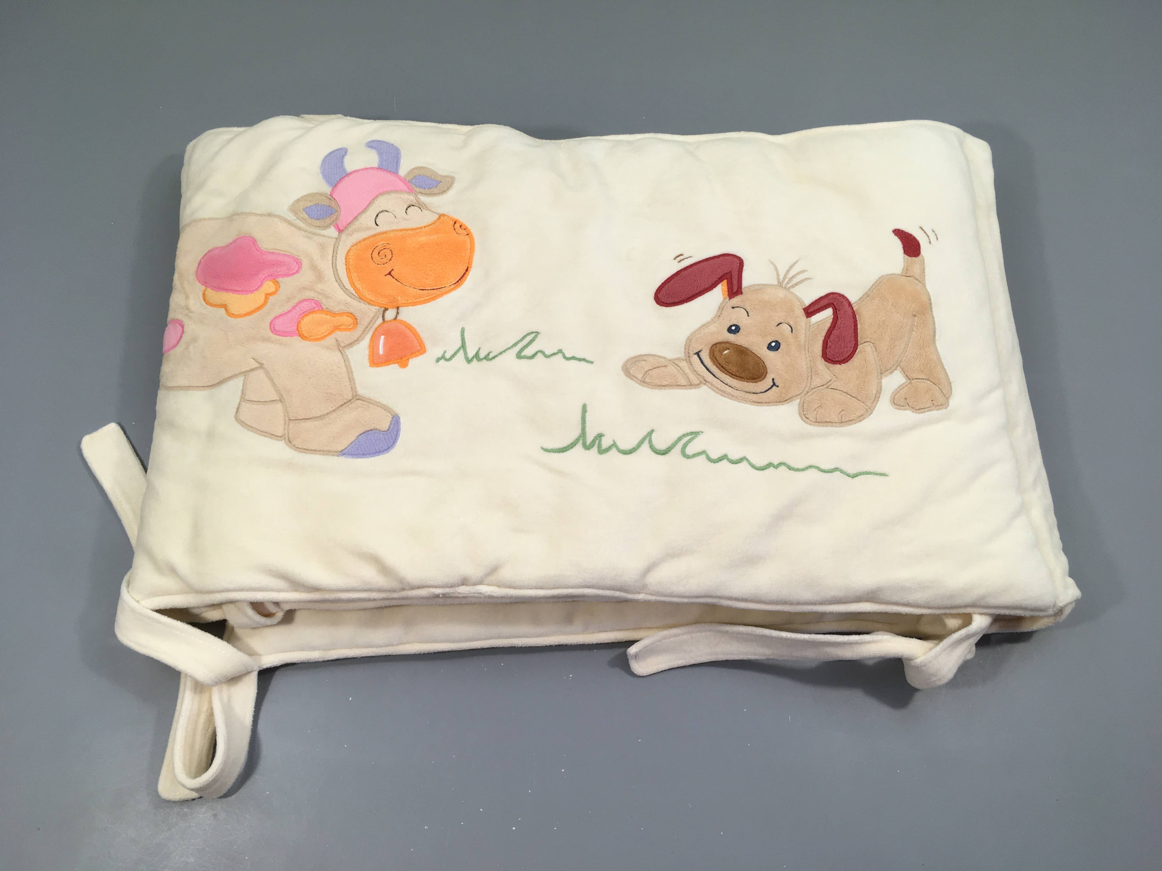 Tour de lit velours écru vache