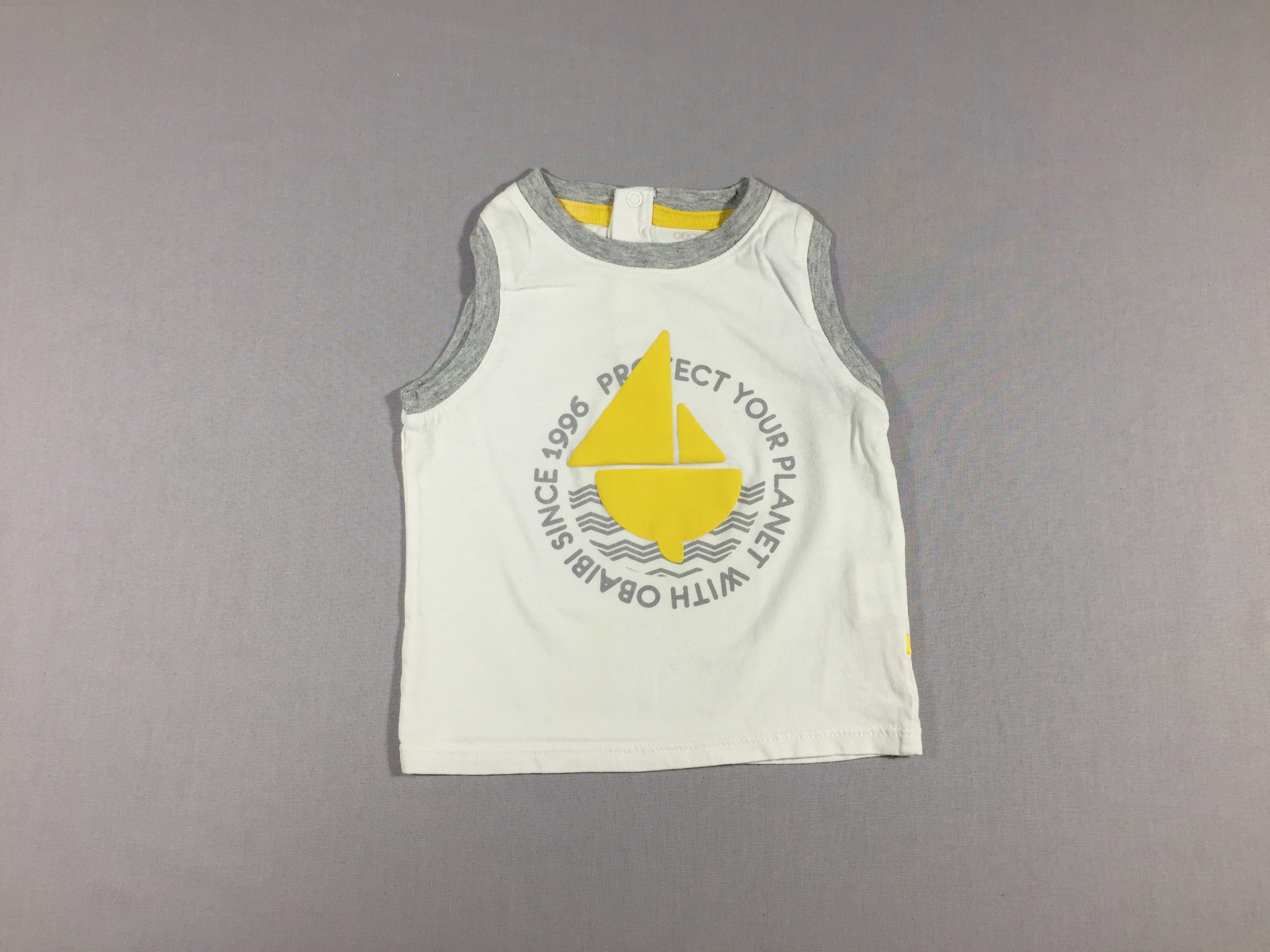 T-shirt s.m blanc - voilier jaune