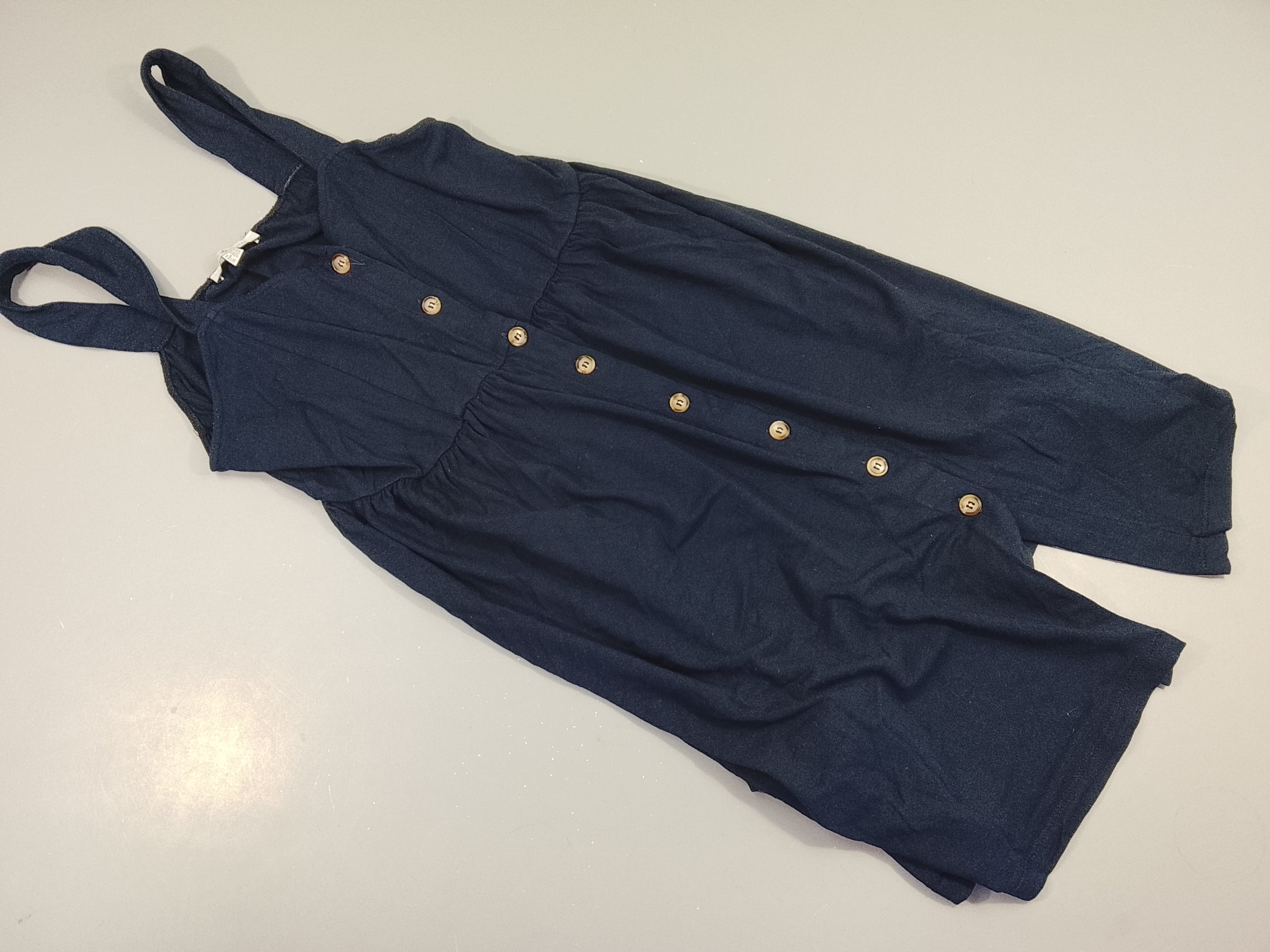 Robe à bretelles  de grossesse/ allaitement bleu marine , boutonné à l'avant