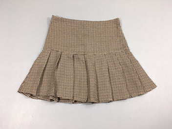 Jupe style tweed pieds-de-poule bruns