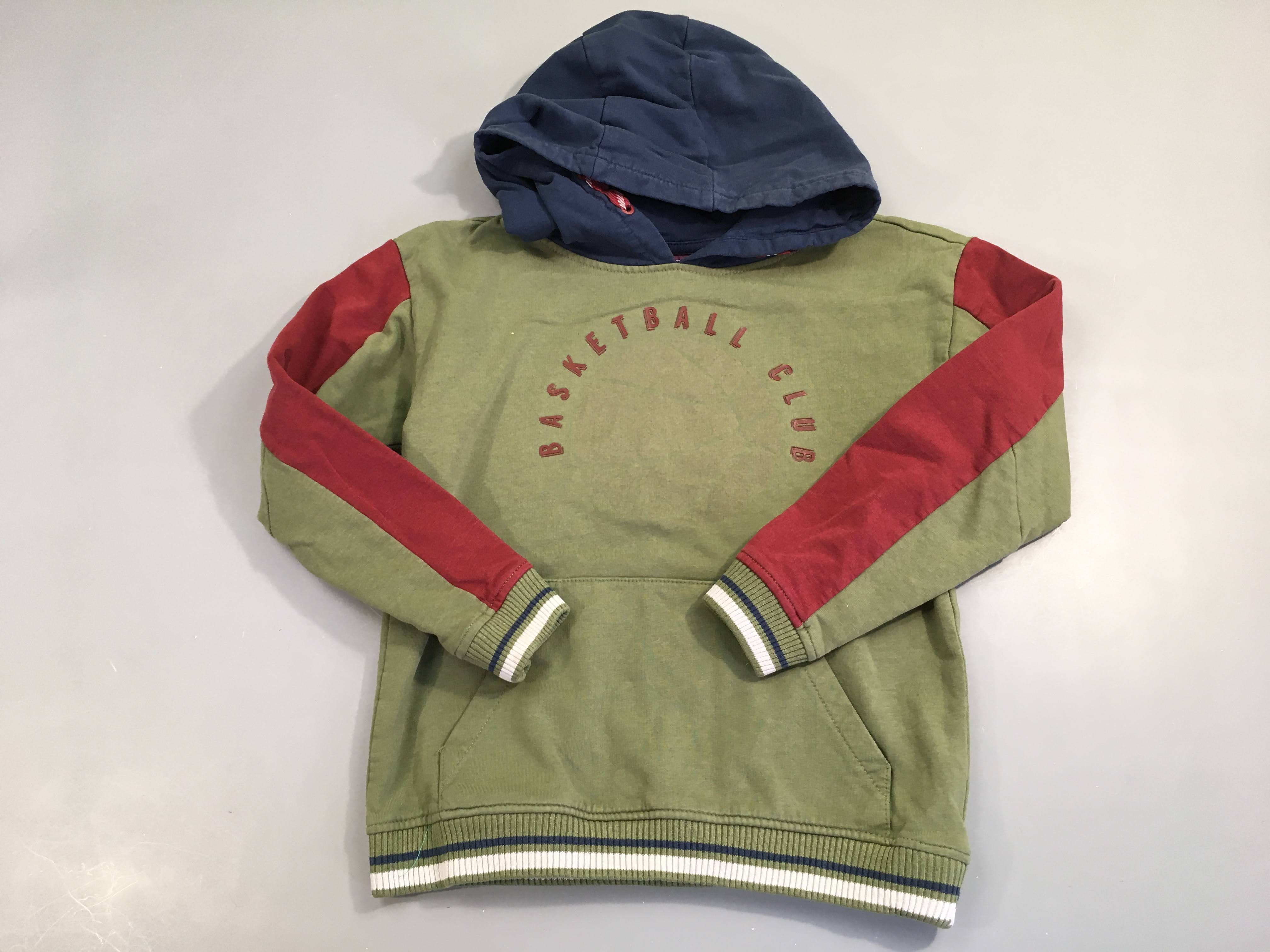 Sweat à capuche vert/bleu/bordeau Basketball