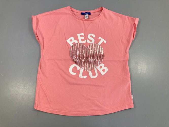 T-shirt m.c rose coeur sequins best club, moins cher chez Petit Kiwi