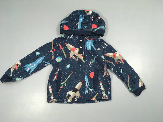 Sweat à capuche bleu Espace-Légèrement délavé, moins cher chez Petit Kiwi