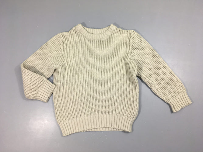 Pull mailles beige, moins cher chez Petit Kiwi