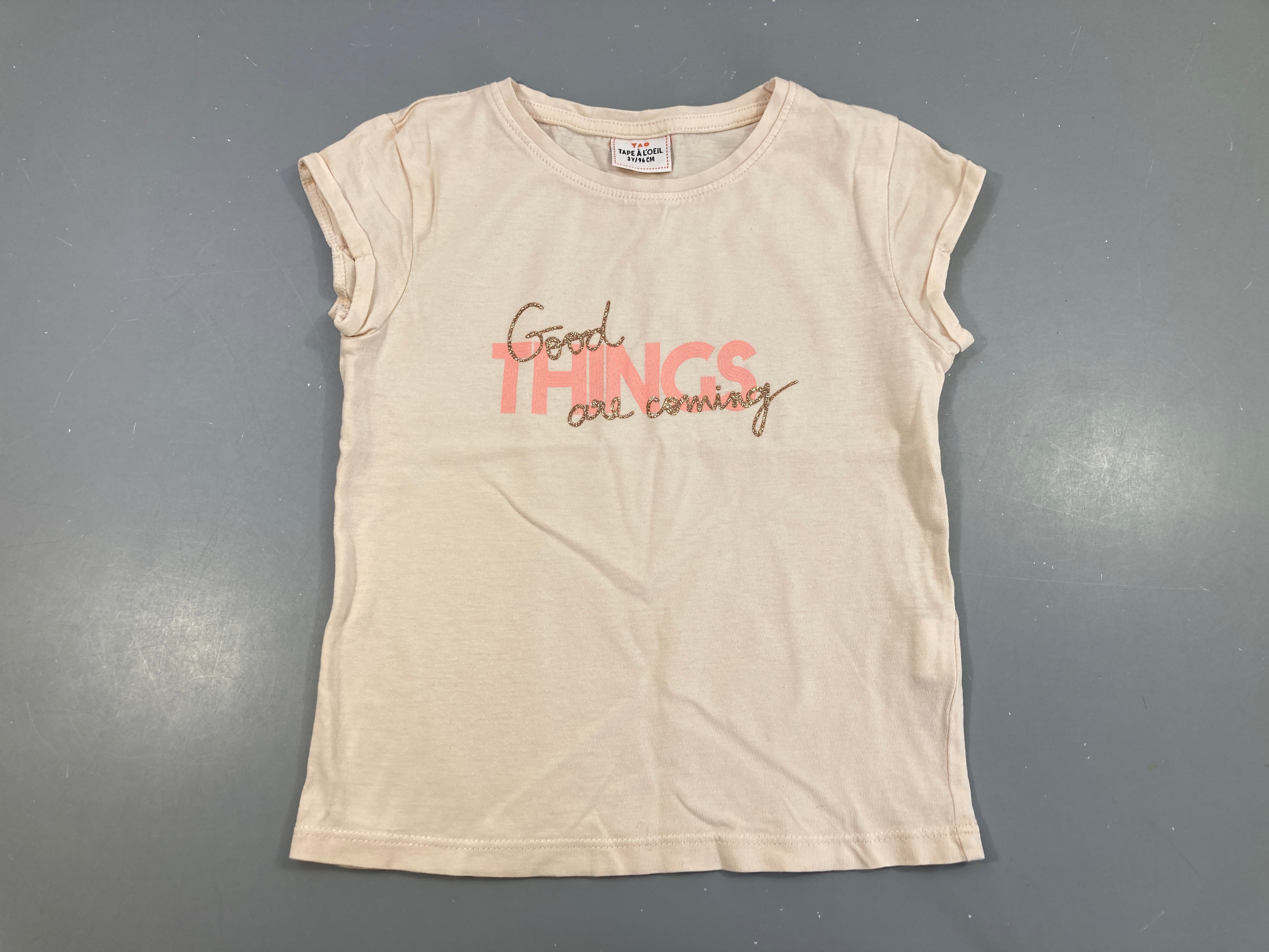 T-shirt m.c rose pâle good things