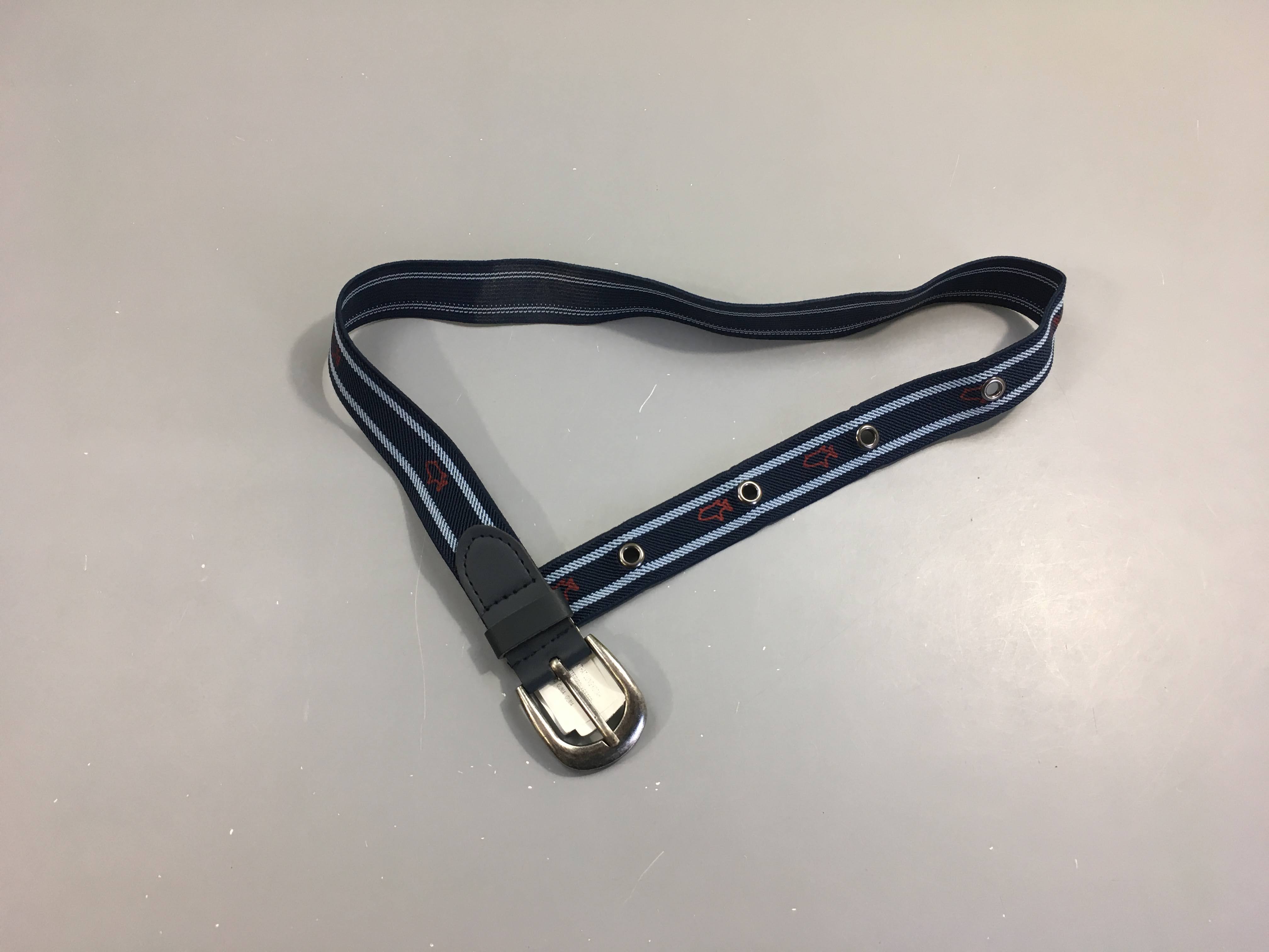 Ceinture bleu marine poissons élastique - 56 cm