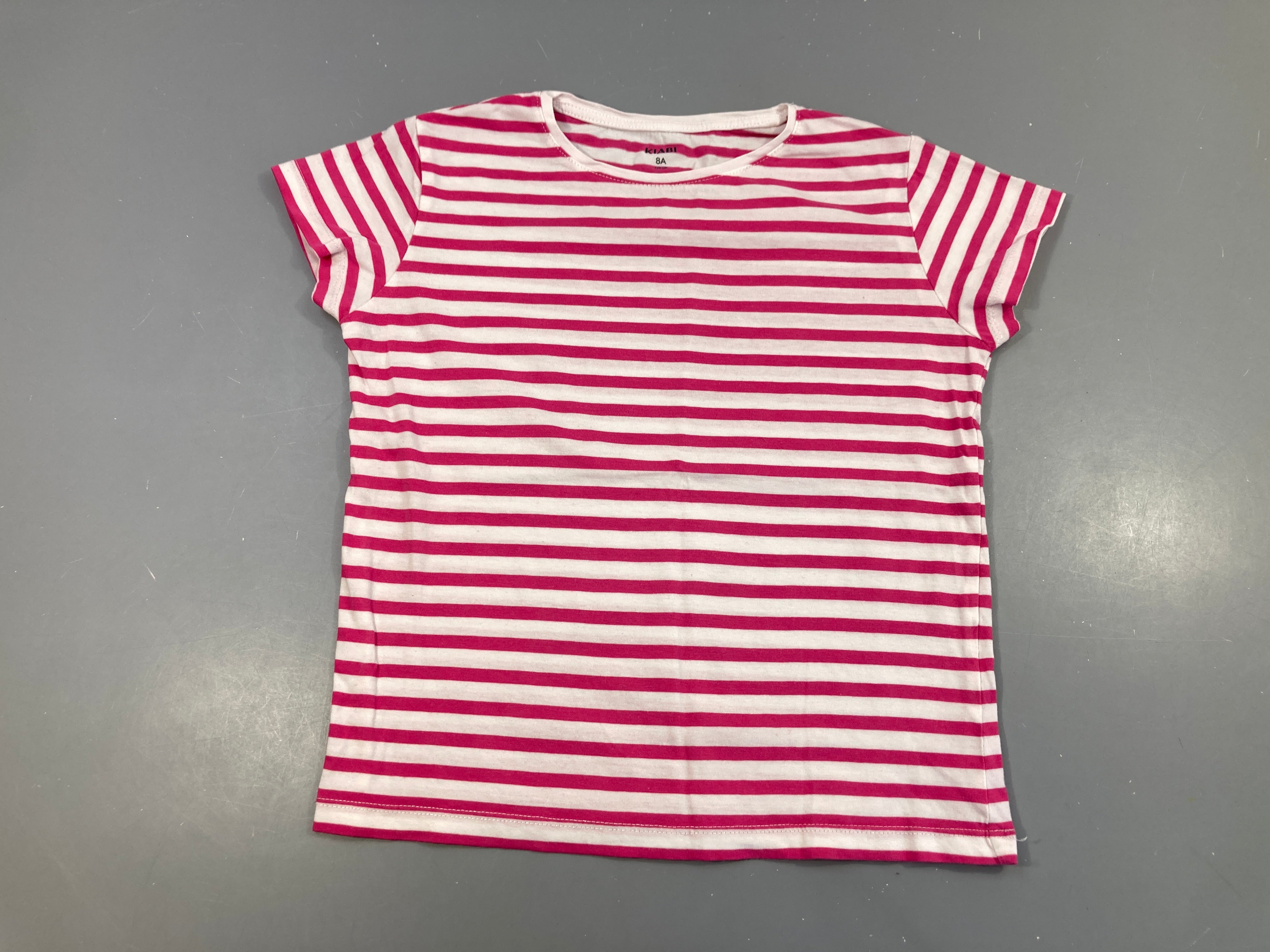 T-shirt m.c rose rayé