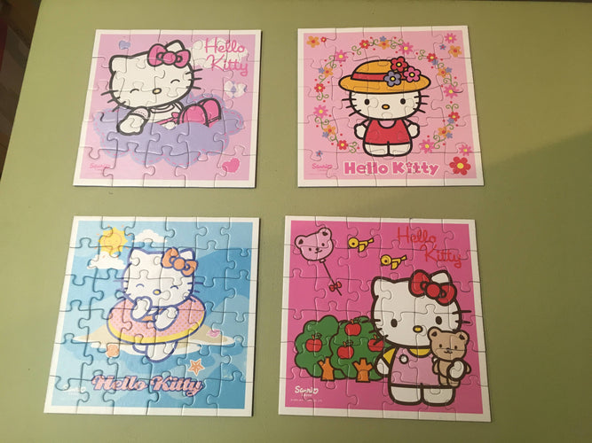 4 Puzzles Hello Kitty, 25pcs - complet, moins cher chez Petit Kiwi