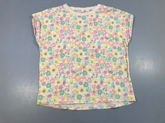 T-shirt m.c écru fleuri, moins cher chez Petit Kiwi
