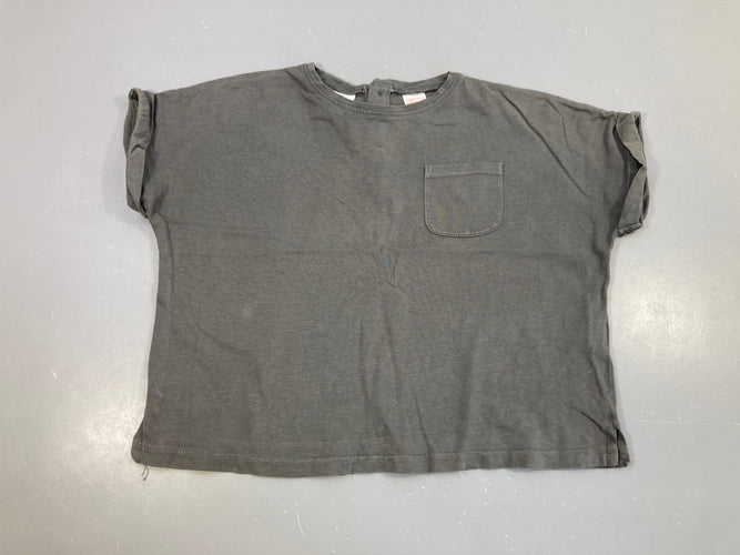T-shirt m.c gris foncé poche, moins cher chez Petit Kiwi