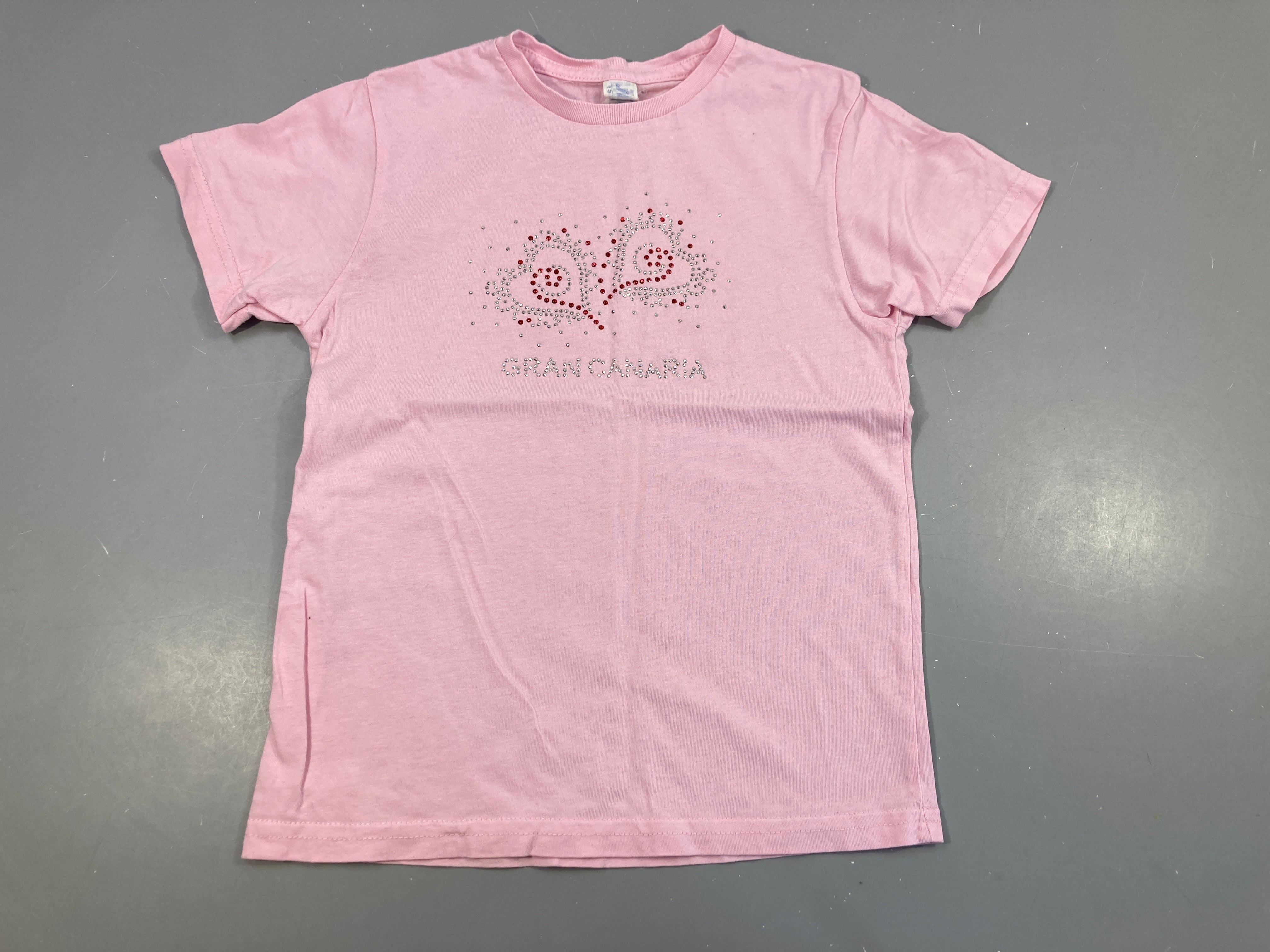 T-shirt m.c rose strass