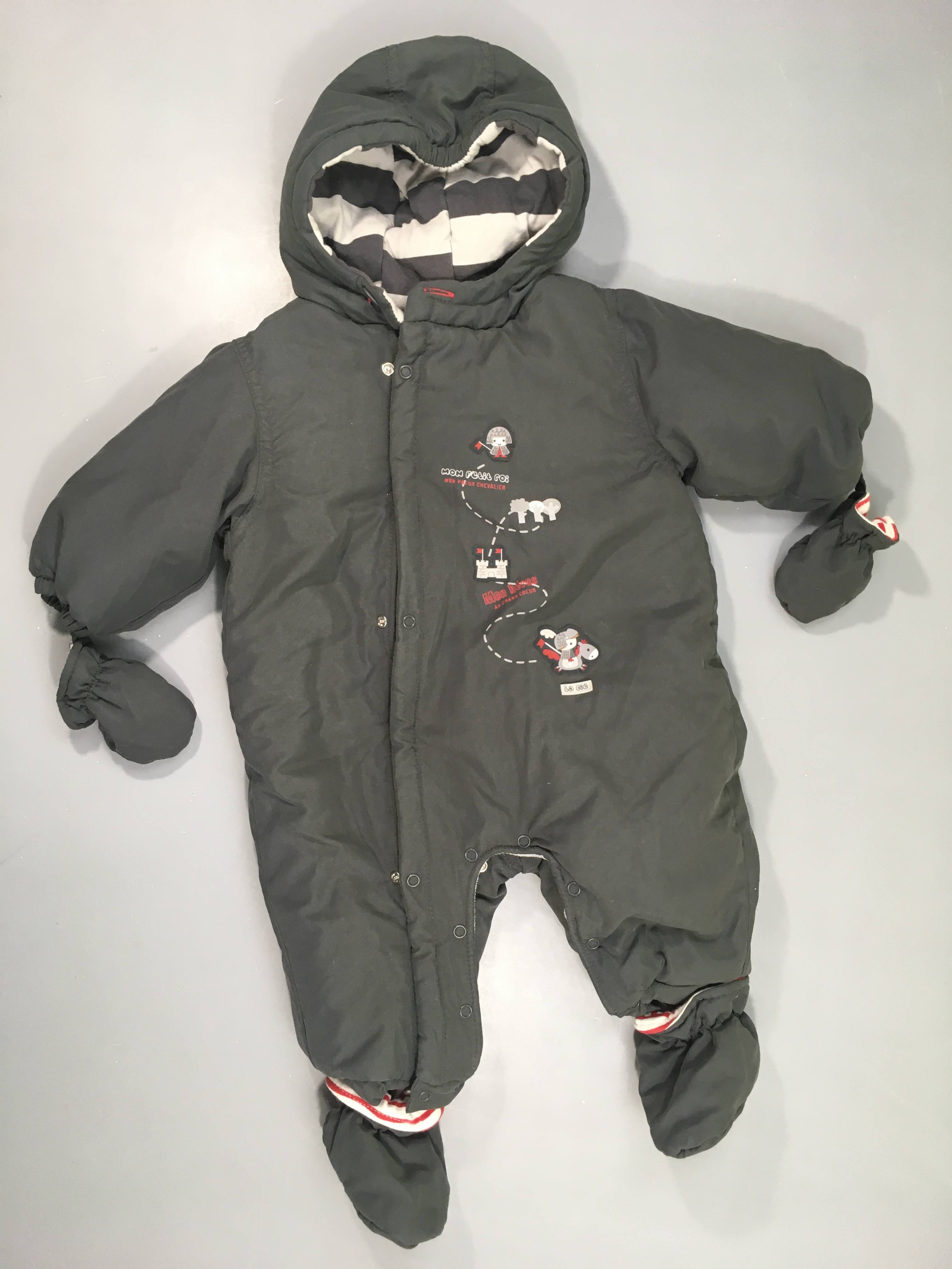 Combinaison pilote gris-foncé ouatinée Chevalier