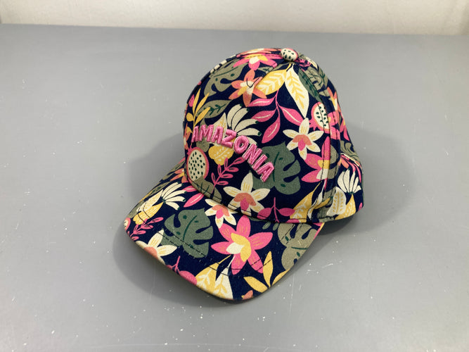 Casquette bleu foncé feuillage amazonia, moins cher chez Petit Kiwi