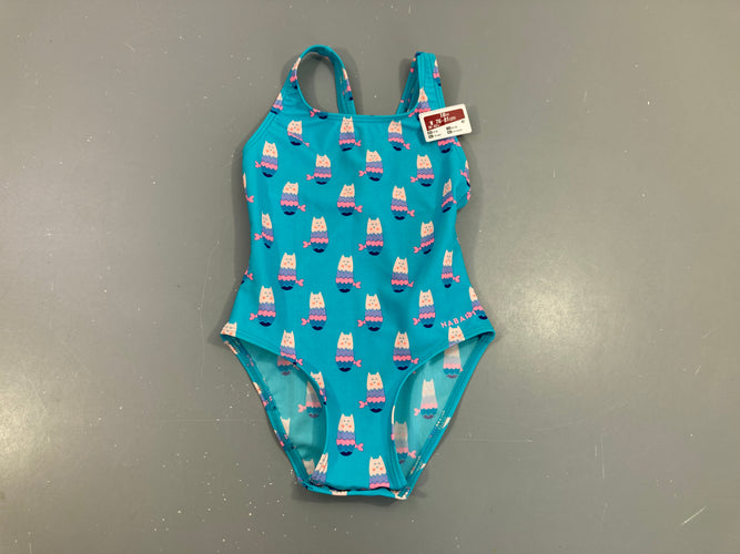 NEUF maillot bleu chats/sirènes, moins cher chez Petit Kiwi
