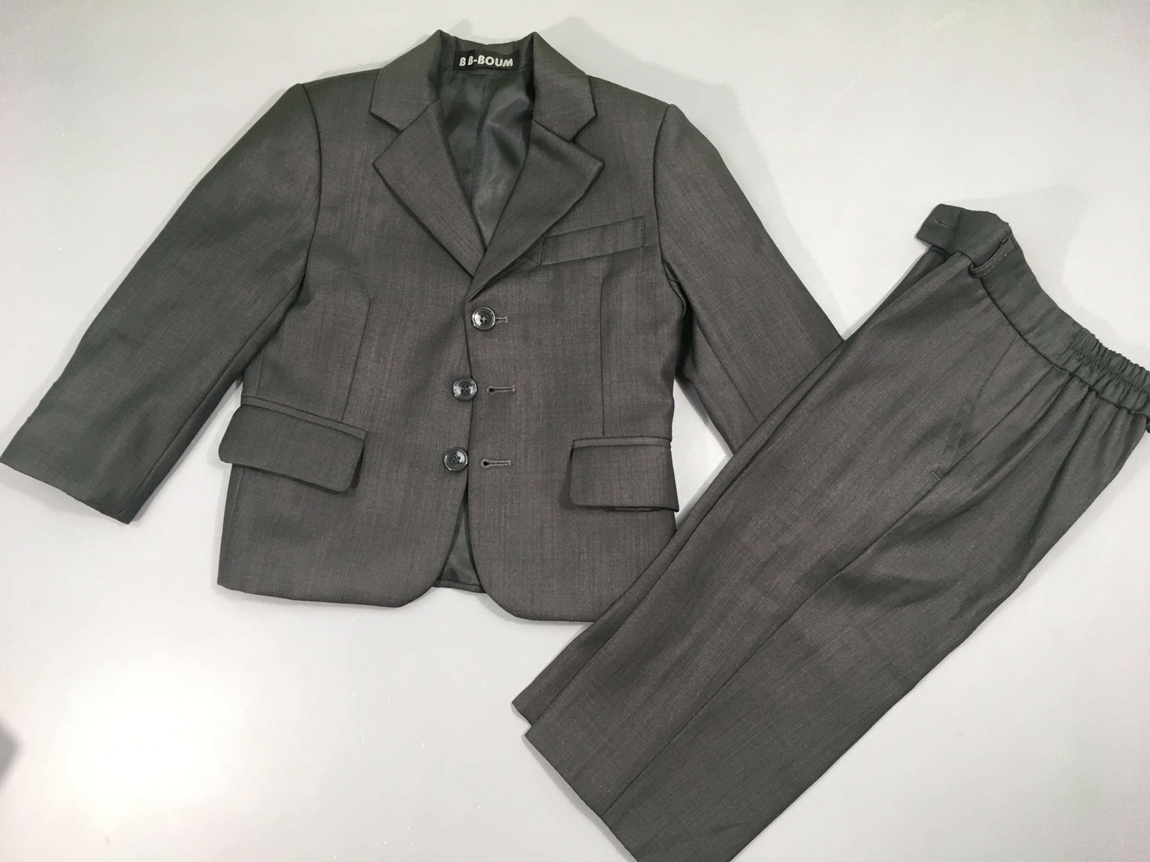 Costume gris 2 pièces-Bouloches jambes BB-Boum