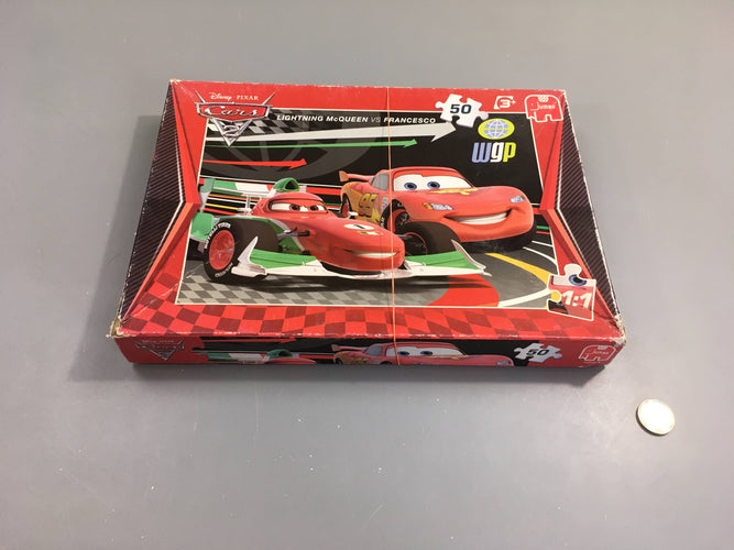 Complet puzzle 50pcs Cars 2, boite abimée 3+, moins cher chez Petit Kiwi