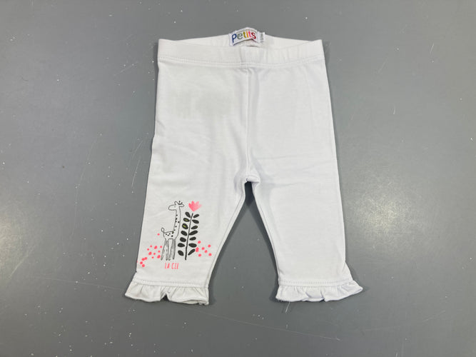 Legging blanc girafe, moins cher chez Petit Kiwi