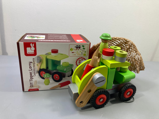 Camion benne à construire bois 22 pcs avec boîte, Janod, moins cher chez Petit Kiwi