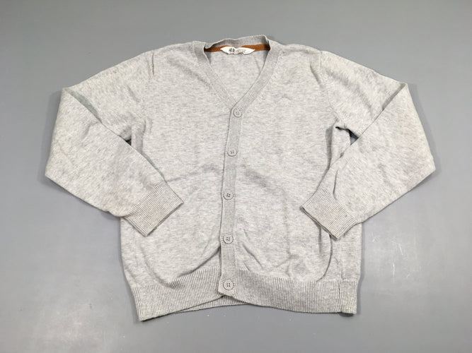Gilet gris chiné, 100% coton, moins cher chez Petit Kiwi